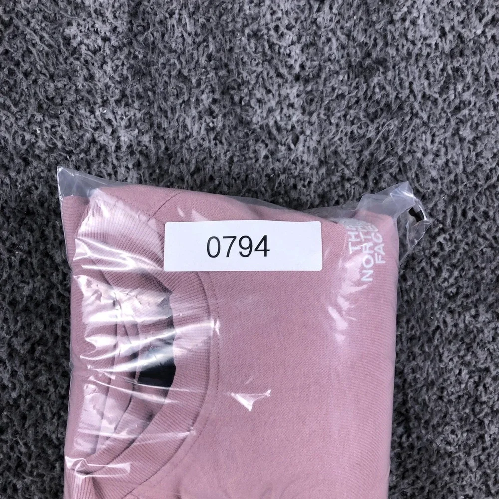 The North Face Sweatshirt Mens Medium Pink Fleece Pullover Crewneck Logo Graphic